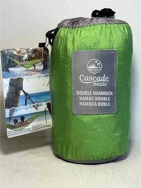 New Cascade Oasis 2 Person Travel Double Hammock Green